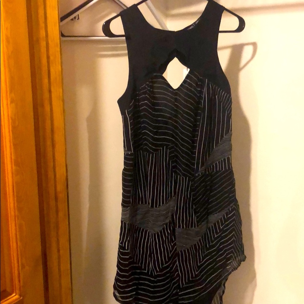 Black and White Silk Dress